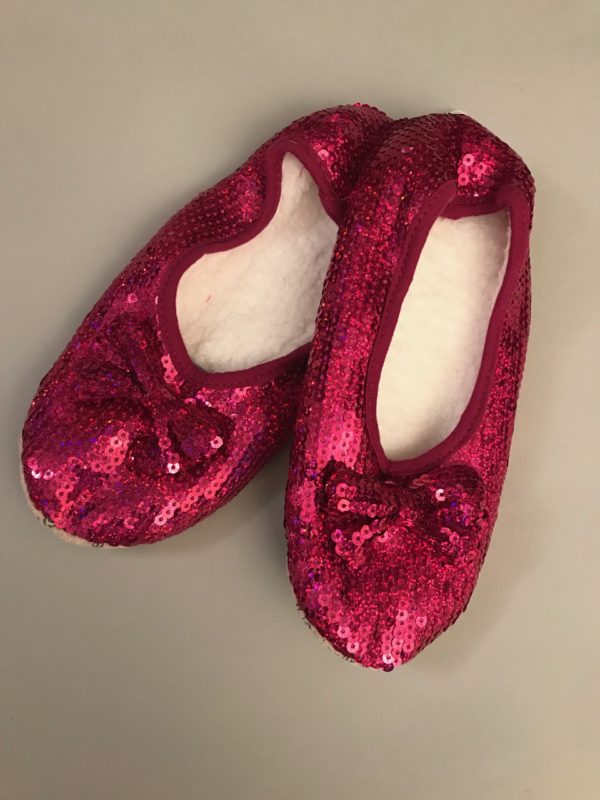 pink sequin ballet flats